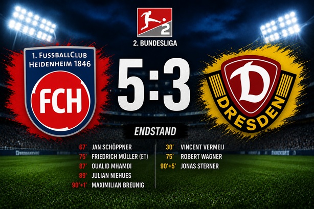Heidenheim gegen Dresden 5-3