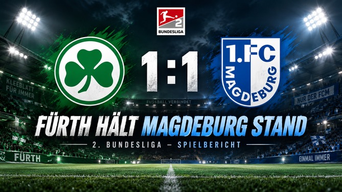 Greuther Fürth hält den 1. FC Magdeburg beim 1:1 in der 2. Bundesliga in Schach