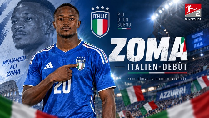 Mohamed Ali Zoma im Trikot der italienischen Nationalmannschaft nach seinem Debüt für die Squadra Azzurra