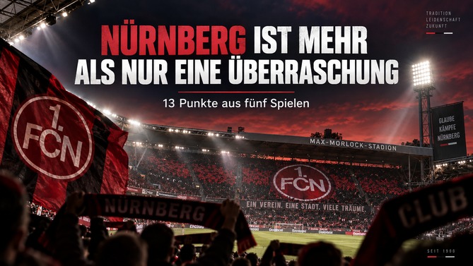 Nürnberg im Max-Morlock-Stadion nach starkem Saisonstart mit 13 Punkten aus fünf Spielen