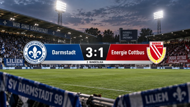 Darmstadt gegen Energie Cottbus 3:1 im Spielbericht der 2. Bundesliga