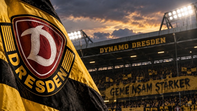 Fans von Dynamo Dresden im Stadion während der schwierigen Phase in der 2. Bundesliga