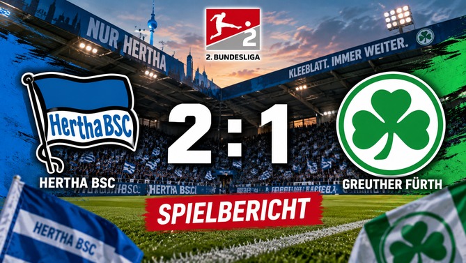 Hertha BSC gegen Greuther Fürth 2:1 im Spielbericht der 2. Bundesliga