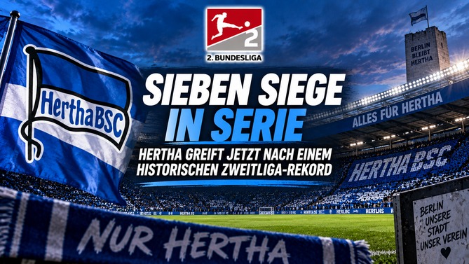 Hertha BSC jagt nach sieben Siegen in Serie einen historischen Rekord der 2. Bundesliga